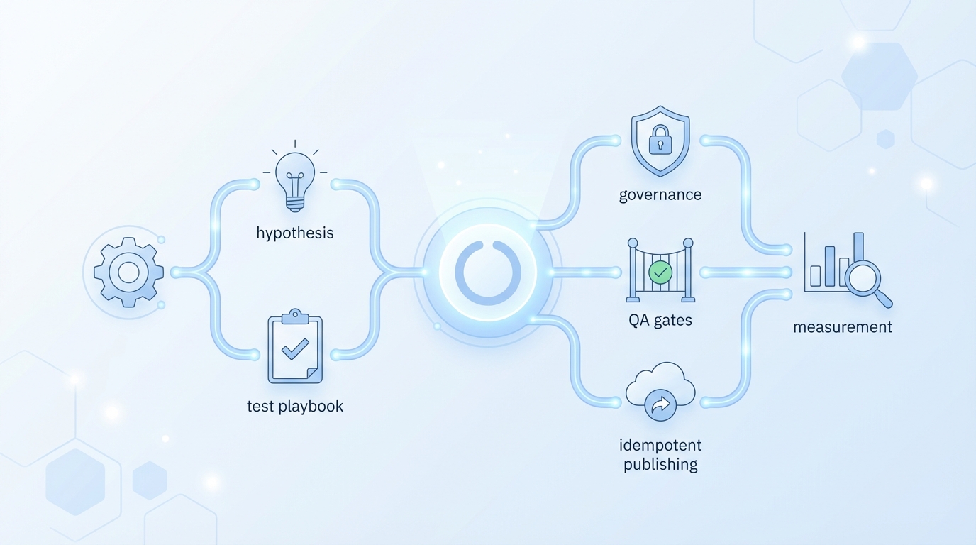 How Oleno Operationalizes SEO Experiment Workflows For Small Teams concept illustration - Oleno