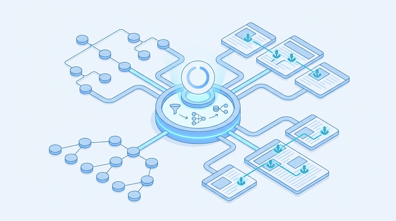 How Oleno Automates Sitemap-Driven Internal Linking End To End concept illustration - Oleno