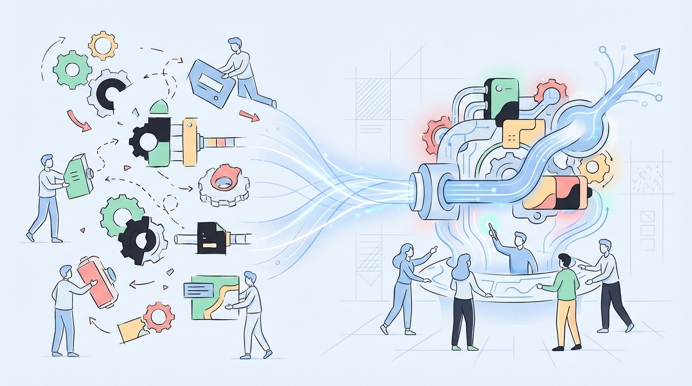 Why Demand Gen Breaks When Execution Lives In Pieces concept illustration - Oleno