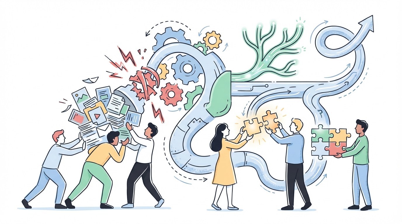 Why Most Compounding Content Systems Break Early concept illustration - Oleno