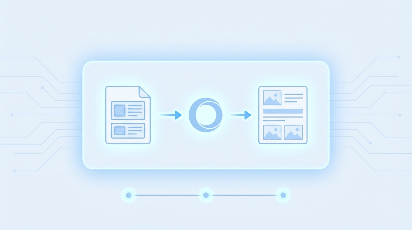 Produce With Structure: Drafting And Visuals concept illustration - Oleno