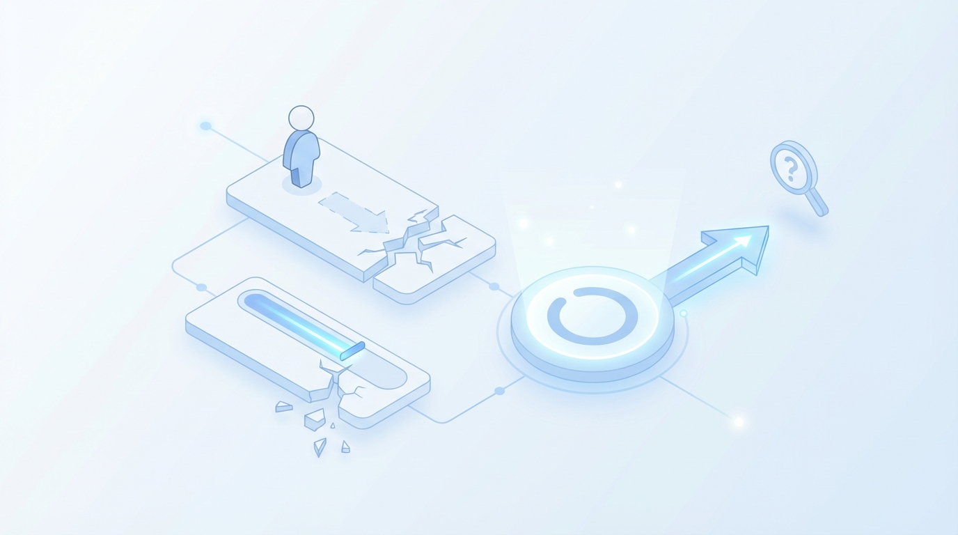 When Users Struggle, Trust Slips Fast concept illustration - Oleno