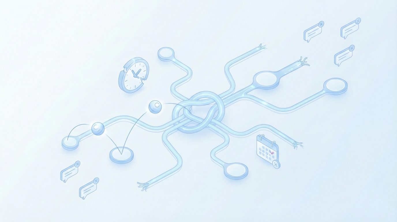 What It Feels Like to Work in a Broken Flow for Value stream mapping for concept illustration - Oleno