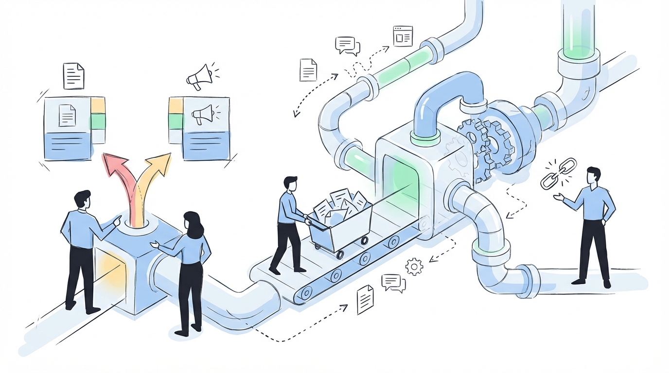 What Fragmentation Feels Like on a Tuesday Afternoon concept illustration - Oleno