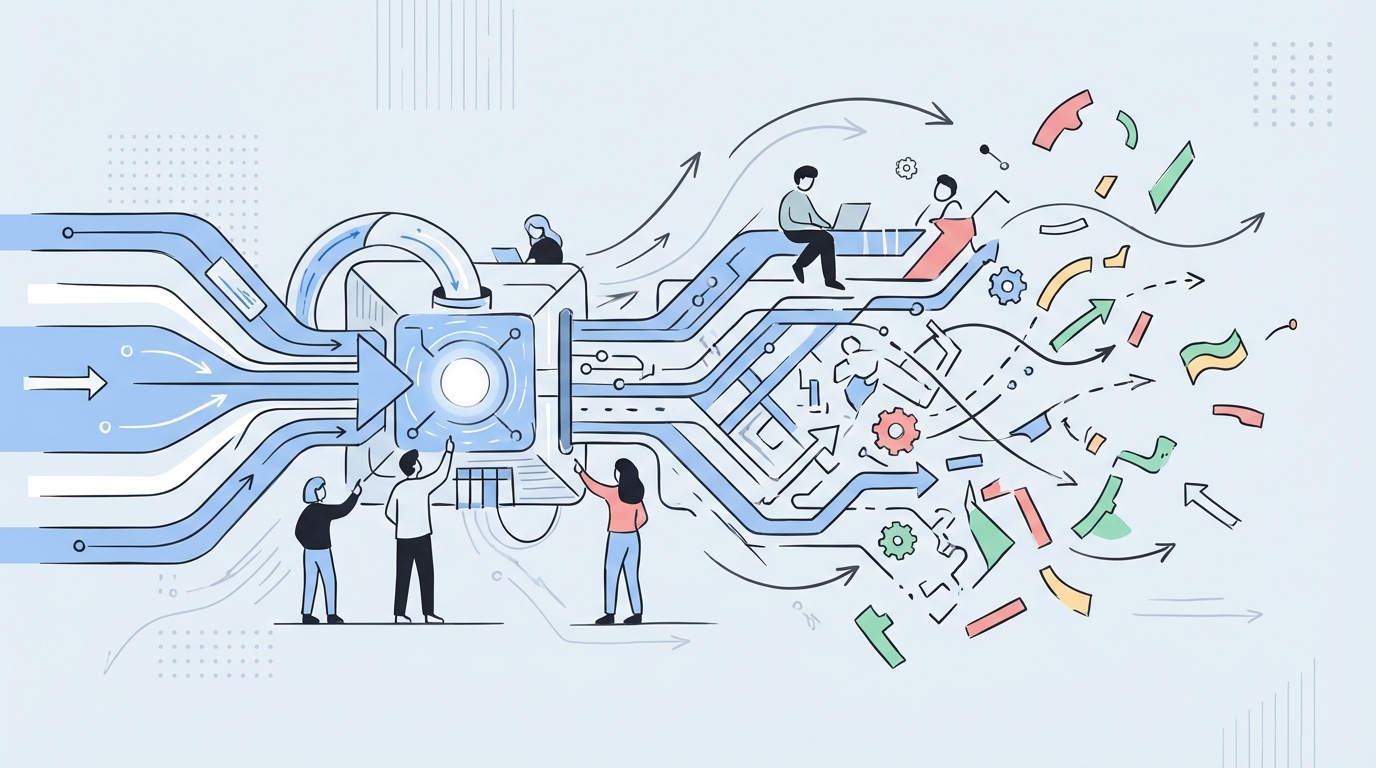Why the Key Challenges in Scaling Start with Fragmentation concept illustration - Oleno