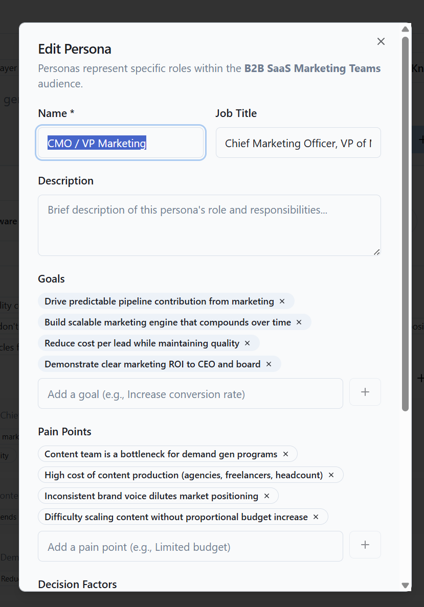 Audience & Persona Targeting