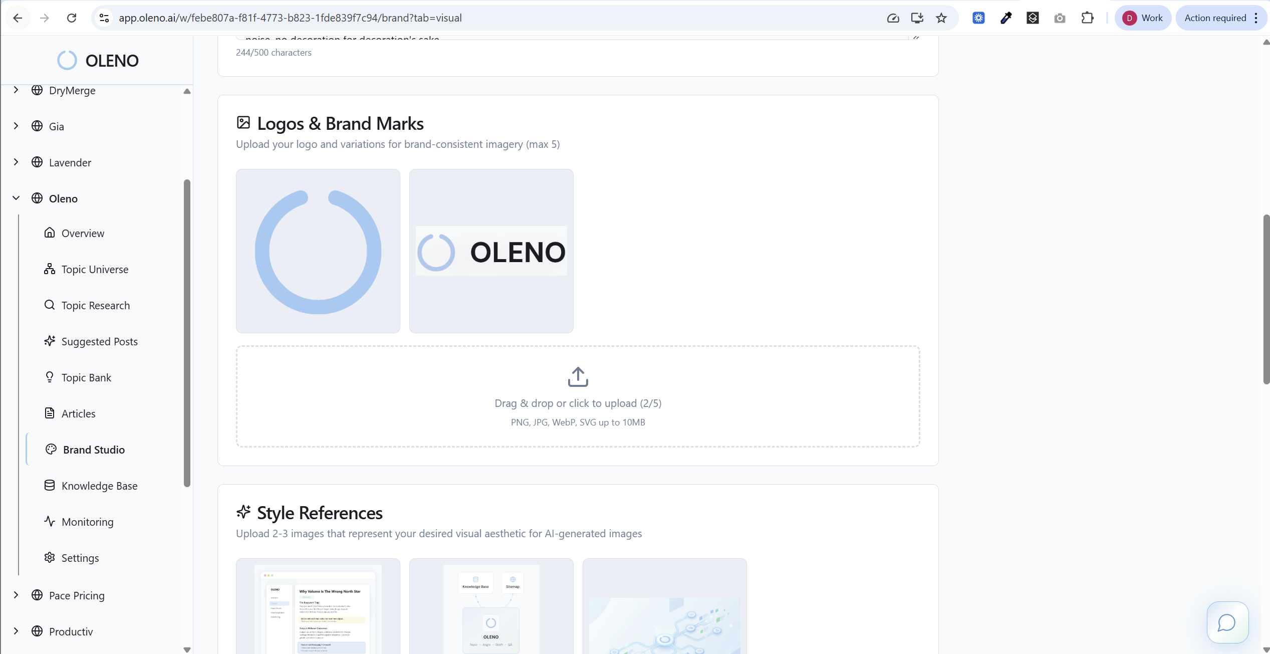 screenshot of visual studio including screenshot placement and AI-generated brand images